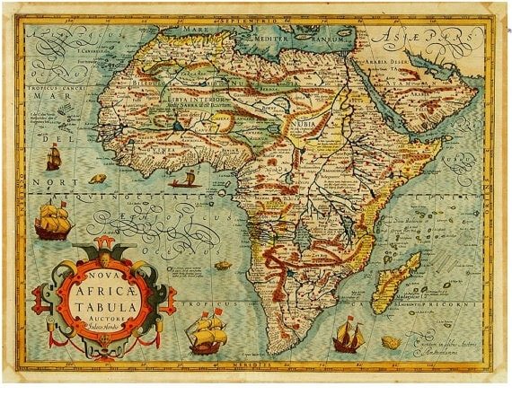 Antique Map of Africa print at cetcu.com