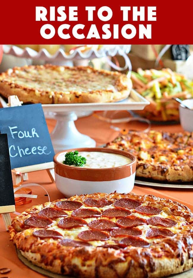 Throw a pizza party! Serve DiGIORNO Pizza, several dipping sauces, chips, veggies and cupcakes for stress free planning. ROASTED GARLIC AIOLI RECIPE at cetcu.com