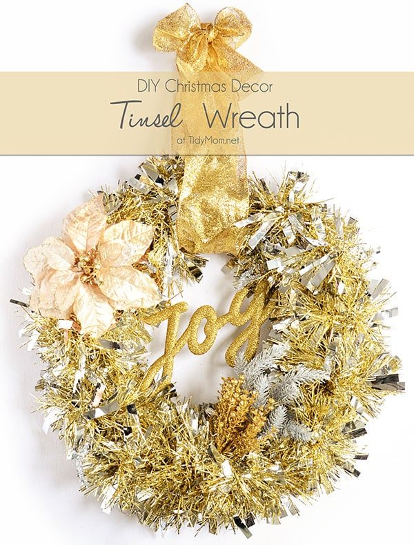 DIY Holiday Tinsel Wreath (in under 15 minutes)