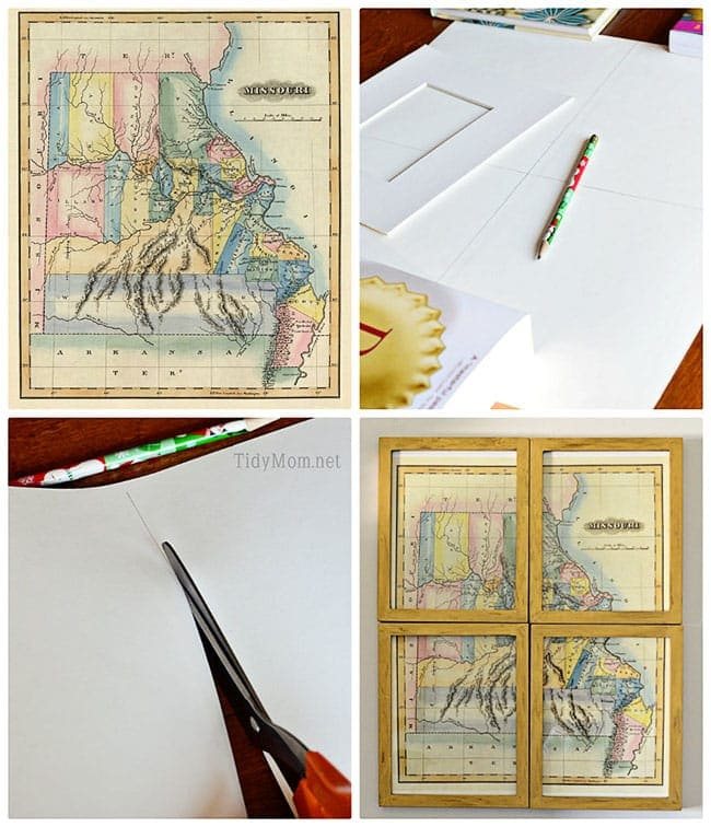 DIY Wall Art | Framed Vintage State Map at cetcu.com