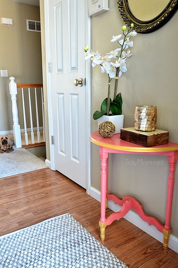 DIY Gold & Coral Table | I’m Lovin It