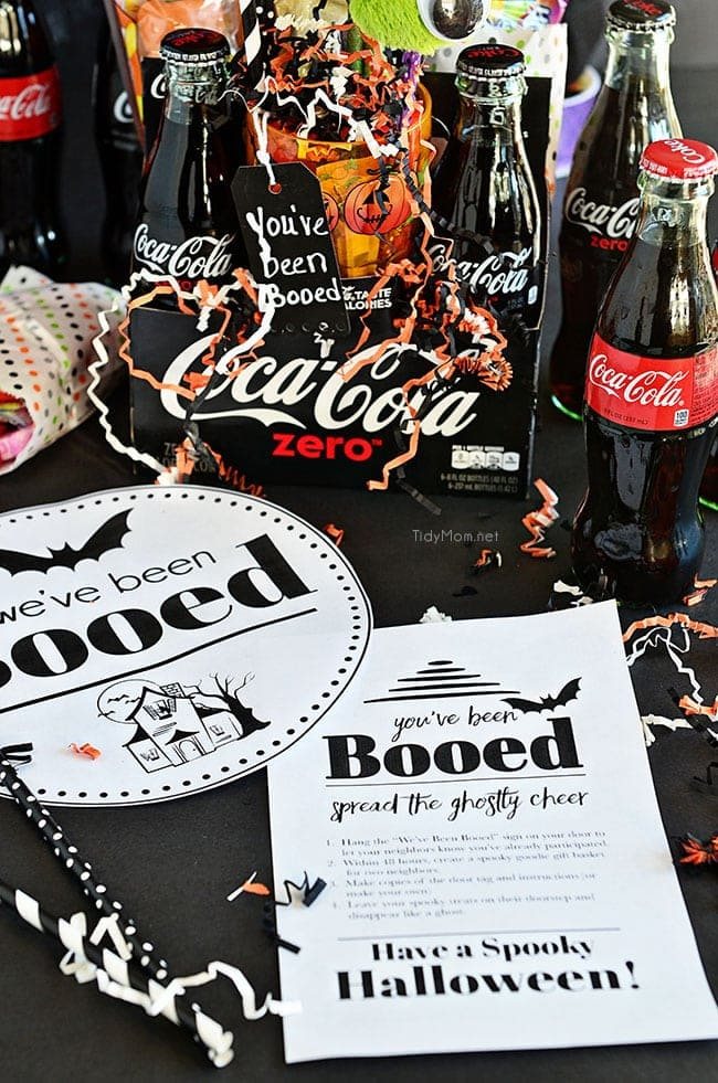 Coca-Cola Halloween Boo Basket with free You’ve been Booed printable at cetcu.com