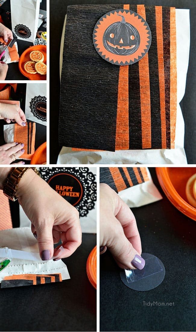 DIY Halloween Treat Bags. Perfect for cookies, candy or halloween favors to pass out to trick-or-treaters or Halloween party guests. Details on how to make 3 different Halloween treat bags at cetcu.com