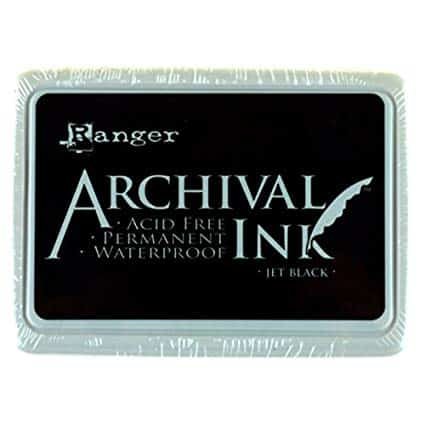 Ranger Archival Ink Pad, Jet Black – Permanent, Waterproof, Acid-Free, Non-Toxic – Won’t Bleed or Smudge – Provides Vivid and Crisp Stamping Results – Air Dry on Matte and Heat Set on Glossy Surfaces