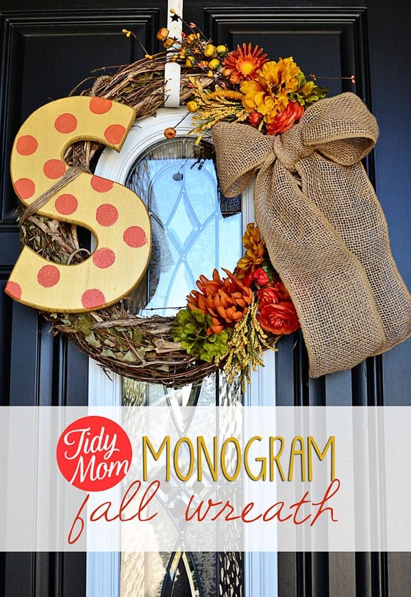 DIY Monogram Fall Wreath at cetcu.com