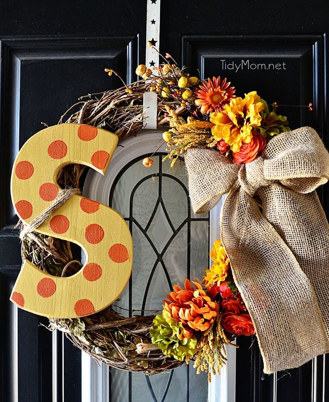 DIY Monogram Fall Wreath | I’m Lovin’ It