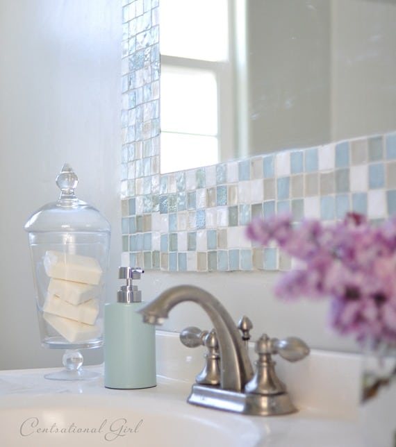 DIY Mosaic Tile Bathroom Mirror | I’m Lovin’ It