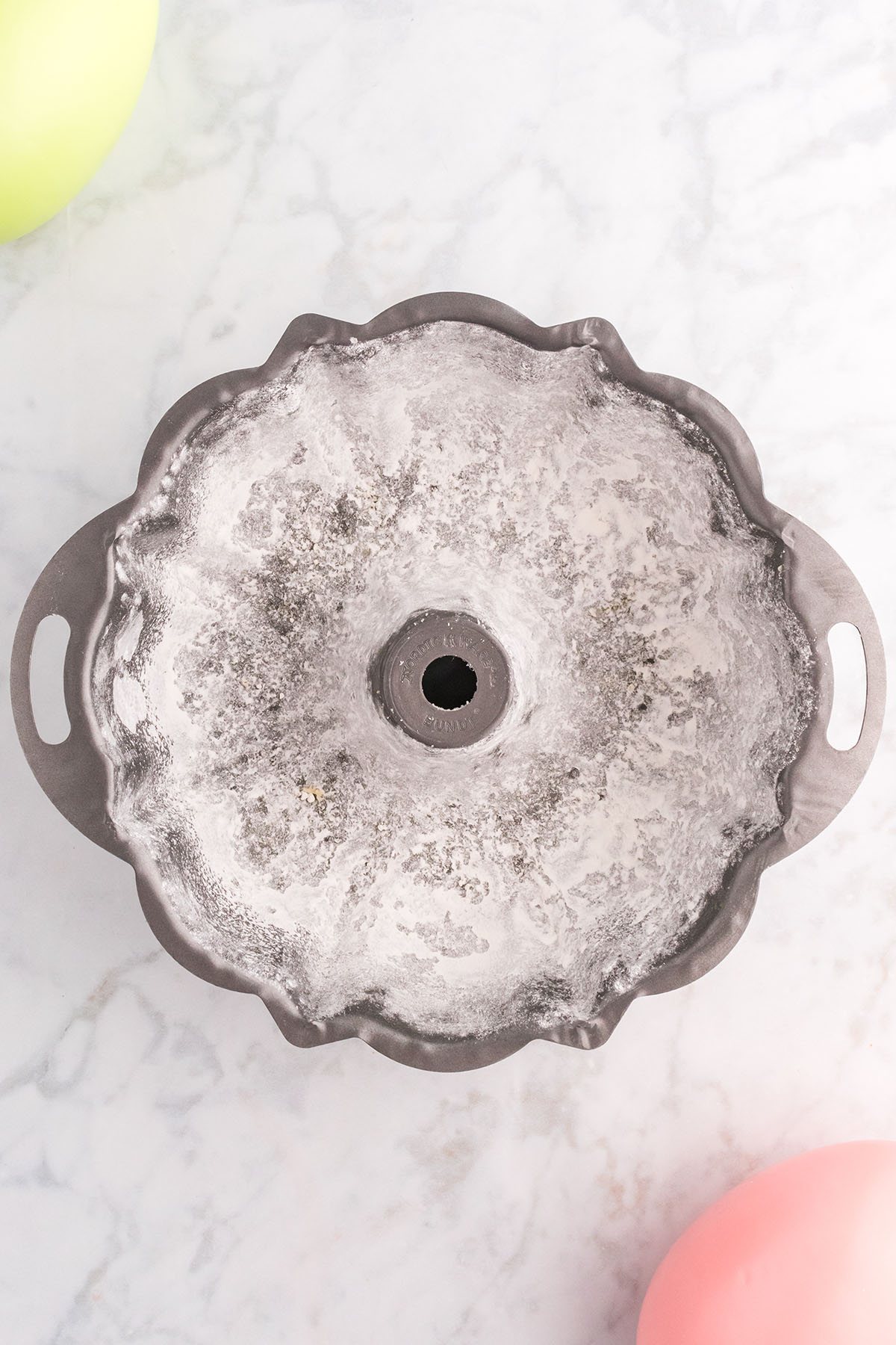 floured bundt cake pan