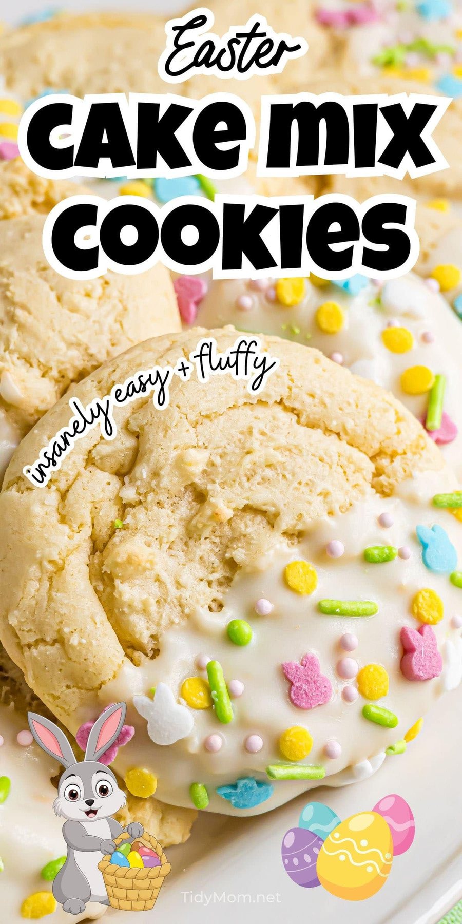 close up of Cake Mix Easter cookie