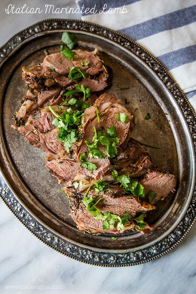 Italian Marinated Lamb | Easter Dinner Meal Plan recipes, printables and decor ideas. Details at cetcu.com