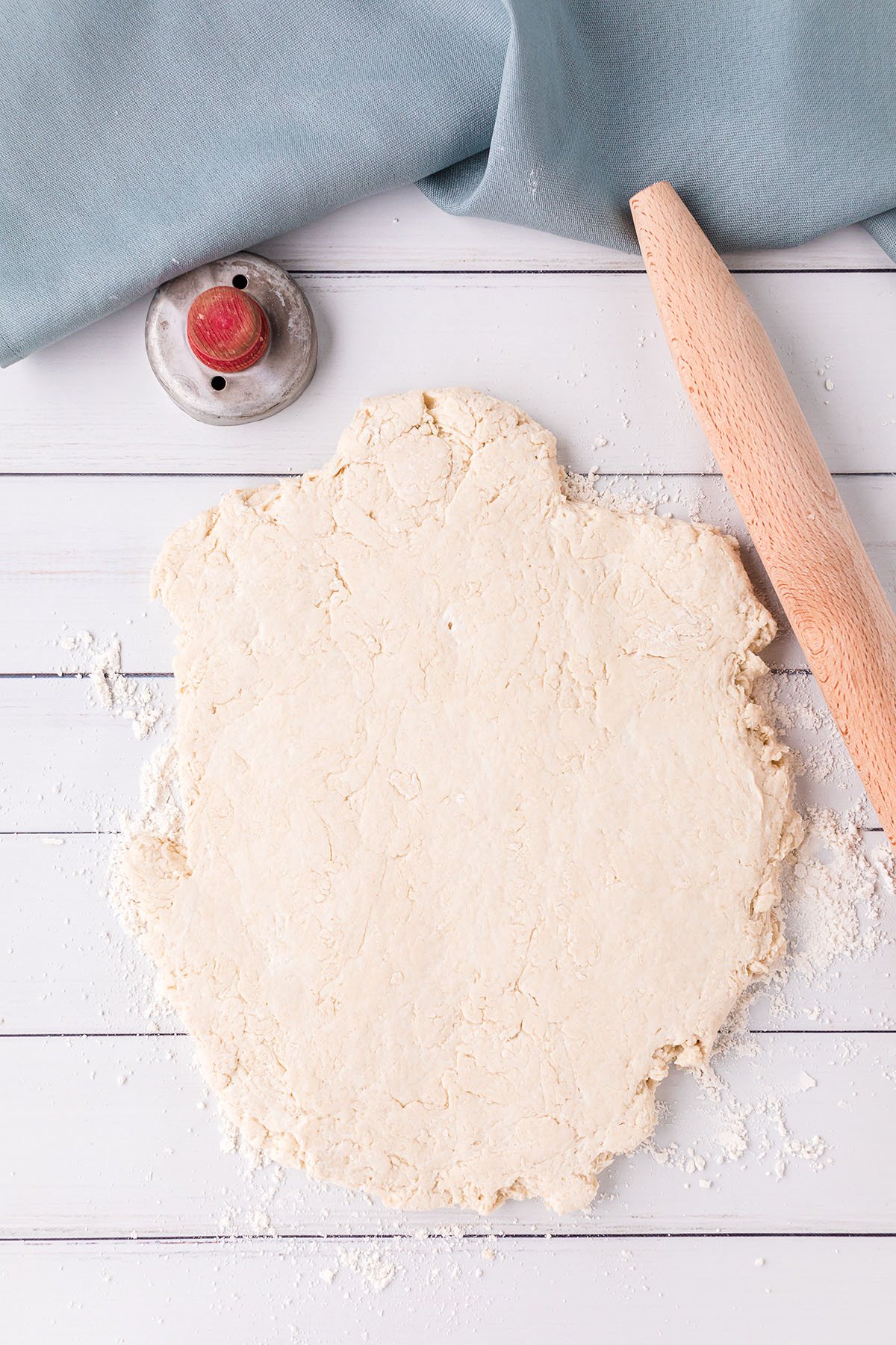 rolled out biscuit dough