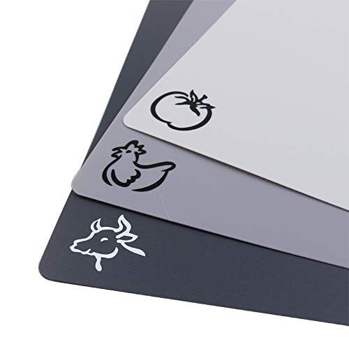 Flexible Cutting Board Mats - Extra Thick Durable Non-slip Material - Antibacterial/BPA Free - Set of 3