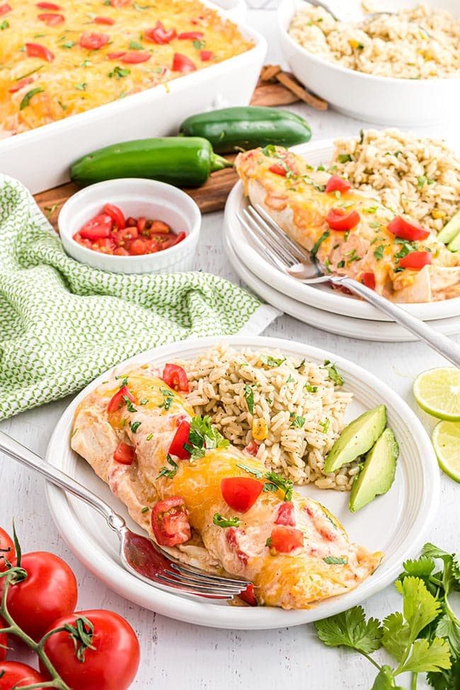 Easy, Creamy Chicken And Cheese Enchiladas
