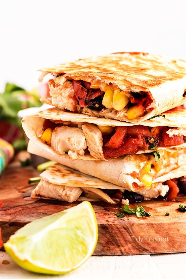 Easy Chicken Quesadillas With Fire Roasted Salsa