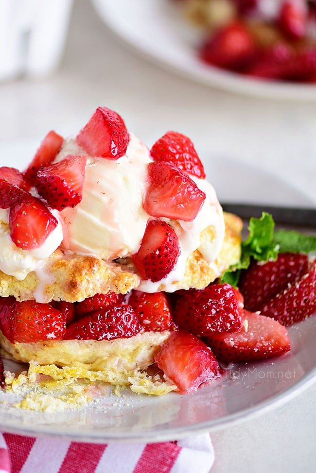 Strawberry Shortcake with vanilla ice cream