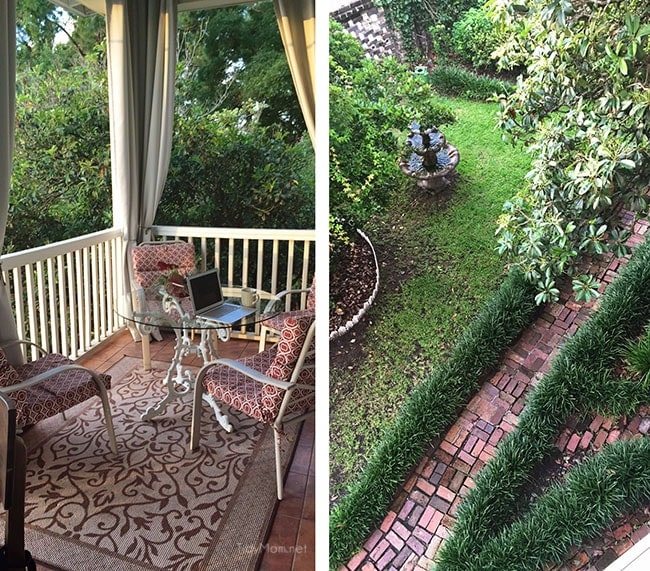SouthernBelle Vacation Rentals - The Champagne Suite (back patio) in Historic Savannah, just a few blocks from the river. More Savannah travel, eats and sightseeing at cetcu.com
