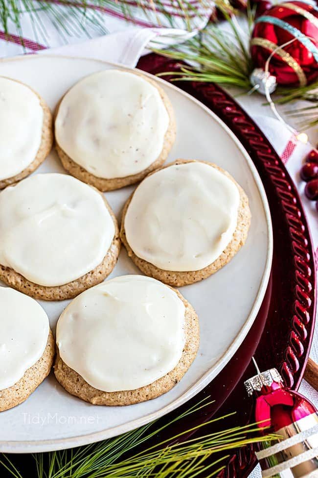 plate of iced cookies
