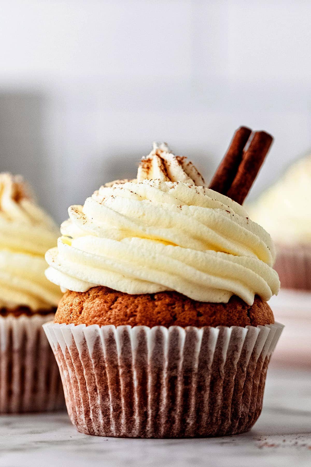 Eggnog Cupcakes With Eggnog Buttercream Frosting