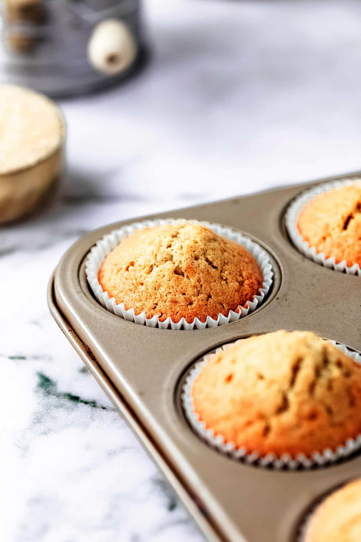 baked cupcakes in pan