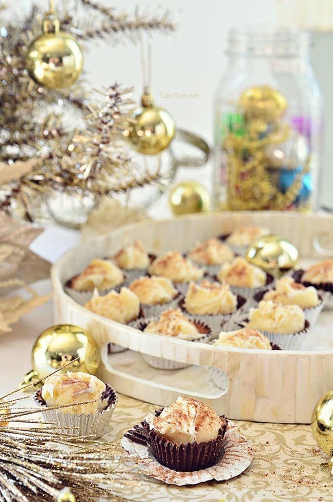 Eggnog Truffles in Chocolate Cups