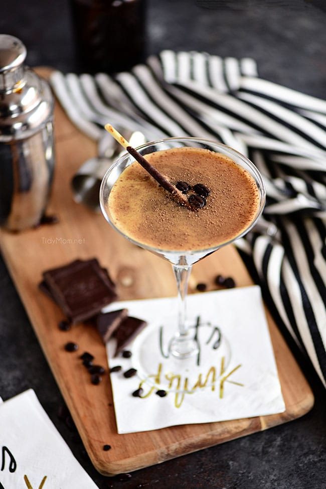 espresso martini on a drink up napkin