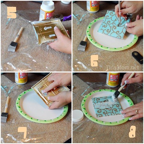 How to make a Fabric Covered Switch Plate cover tutorial at cetcu.com