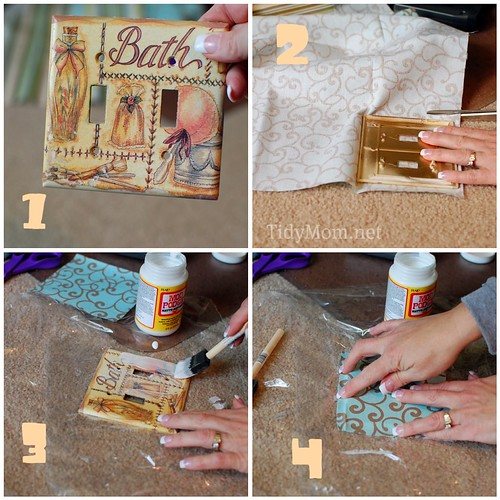 How to make a Fabric Covered Switch Plate cover tutorial at cetcu.com