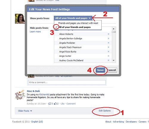 Facebook newsfeed