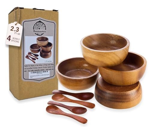 Wood Bowls for Condiments, Dip Sauce, Nuts, etc