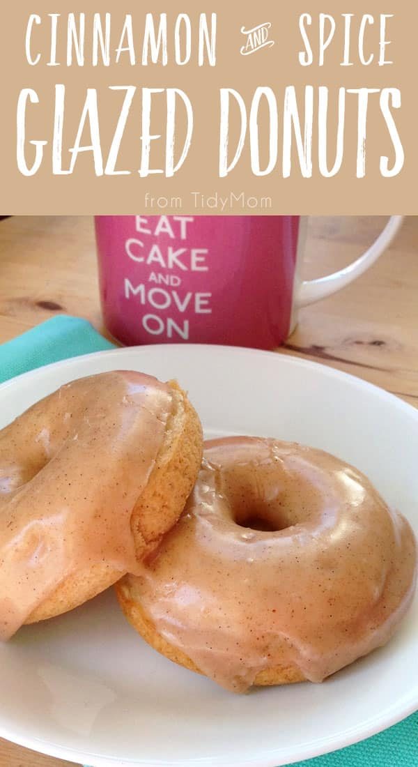 BAKED Cinnamon and Spice Vanilla Bean Glazed Donuts