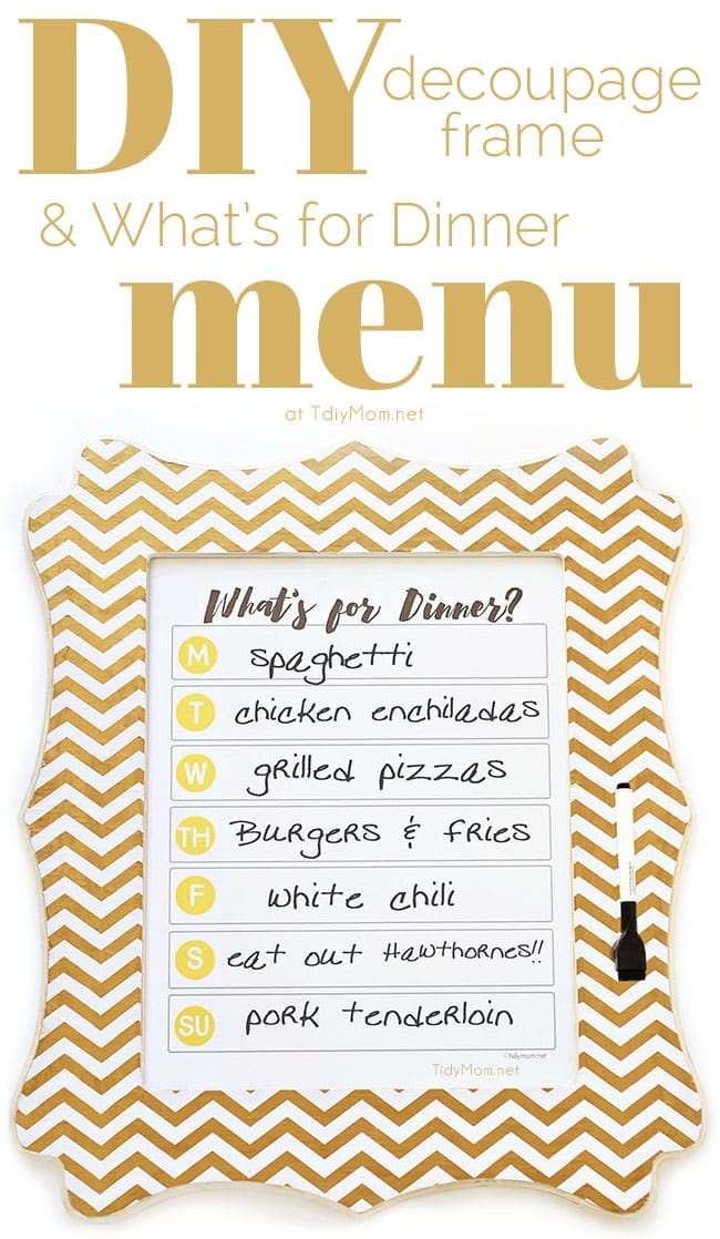 DIY Dry Erase Menu Board | 10 Minute Idea