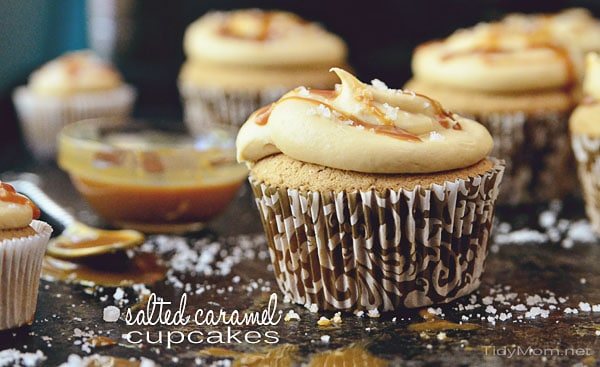 Salted Caramel Cupcakes for a Virtual Baby Shower