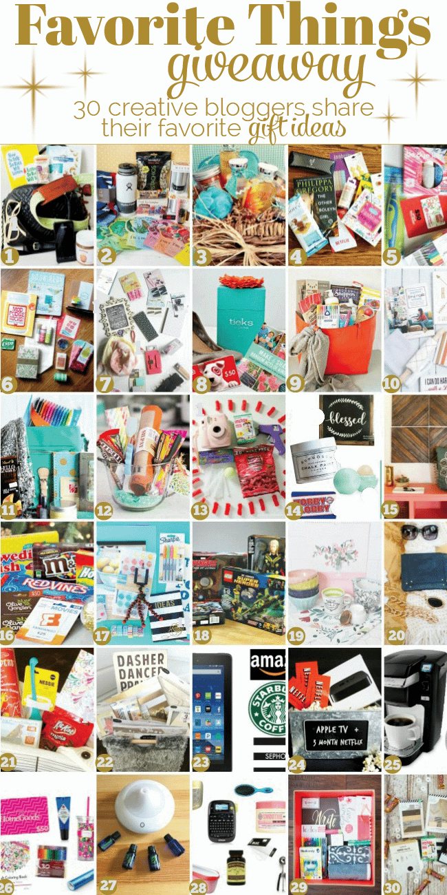 30 creative bloggers share their favorite GIFT IDEAS. Favorite Things Giveaway 2015. Enter for a chance to win!! 30 holiday giveaways! details at cetcu.com