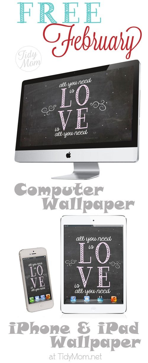 February Chalkboard Wallpaper for Computer, iPhone & iPad