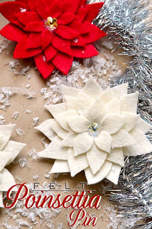 DIY {felt} Poinsettia Pin