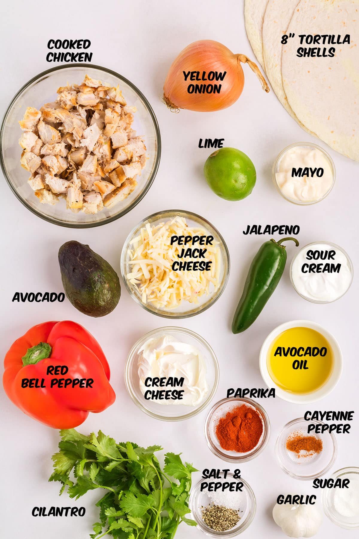 ingredients for firecracker chicken wraps