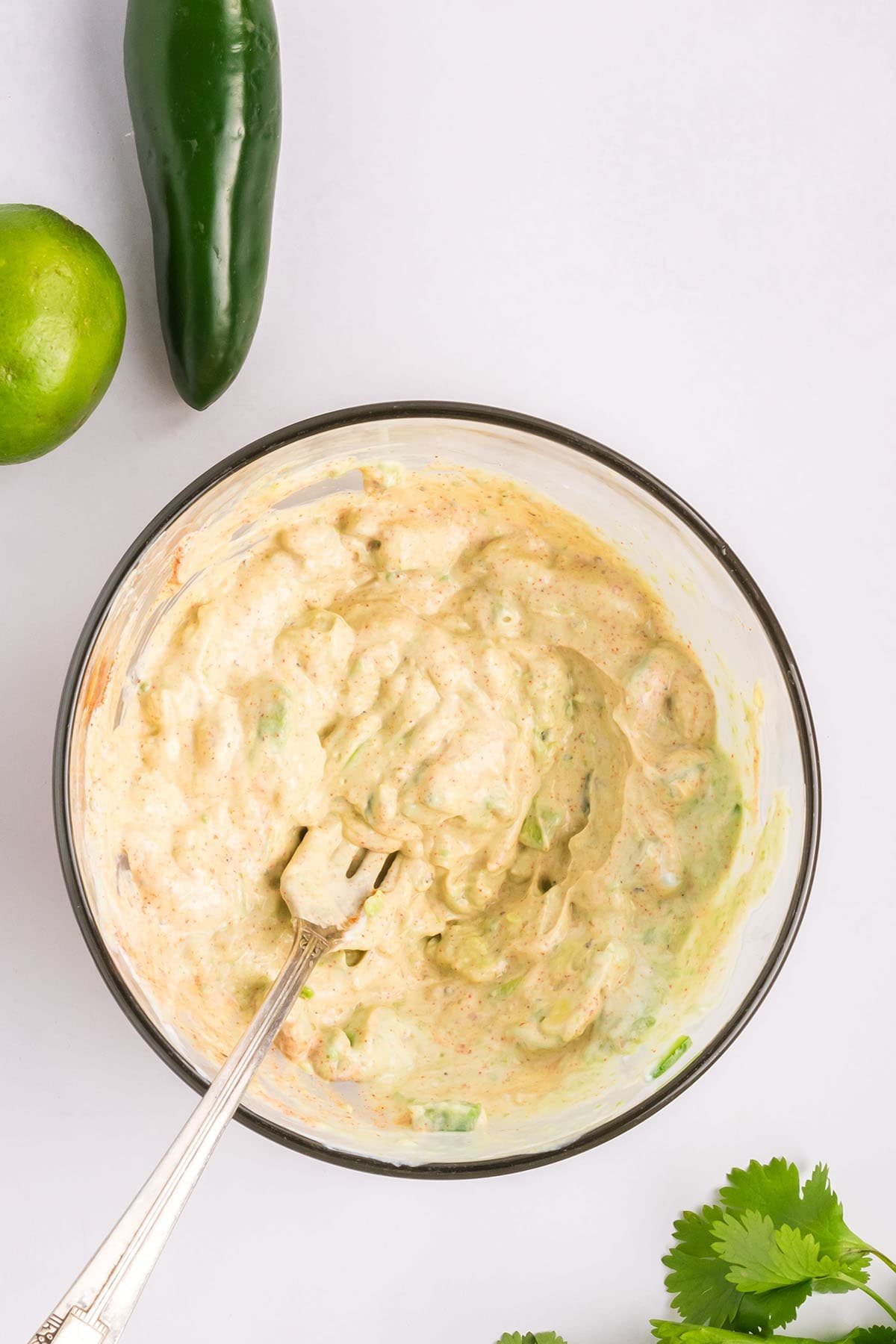 making avocado sauce step 2
