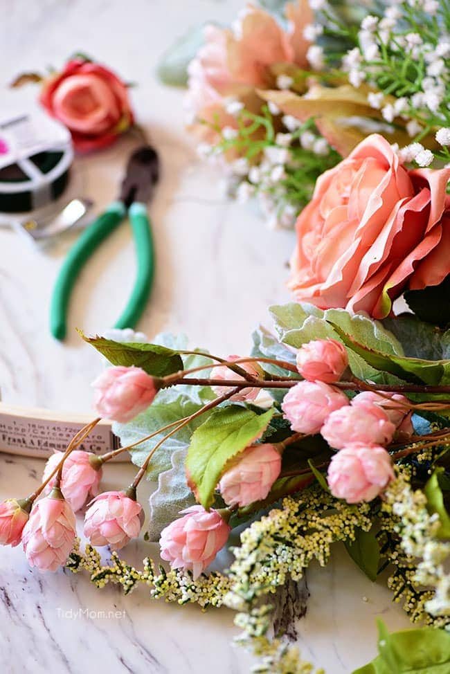 spring floral hoop wreath supplies