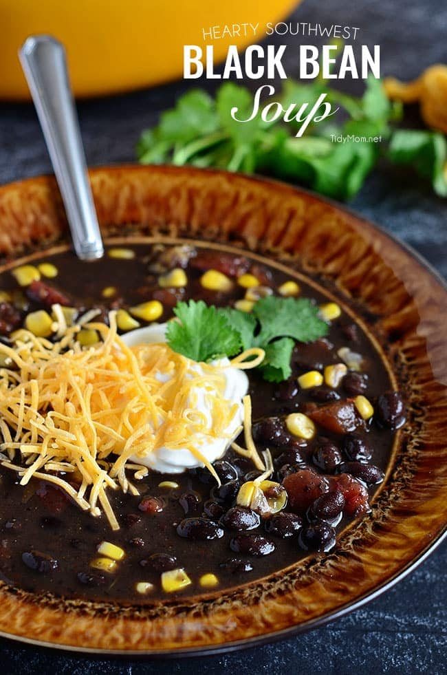 This Hearty Southwest Black Bean Soup is full of flavor, you’ll never miss the meat! Ready for the table in 30 minutes, but it’s even better the next day!! Get the easy recipe at cetcu.com