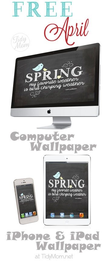 April Chalkboard Wallpaper for Computer, iPhone & iPad