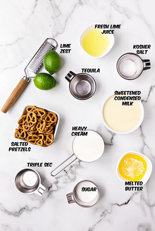 Margarita frozen pie with pretzel crust ingredients