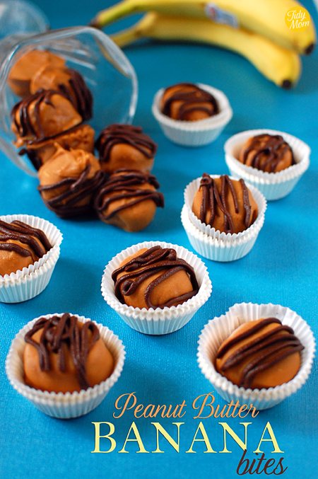 Frozen Peanut Butter Banana Bites at cetcu.com | Biting into one of these trifecta flavored nuggets reveals a surprisingly delicious ‘ice-cream-like’ treat!