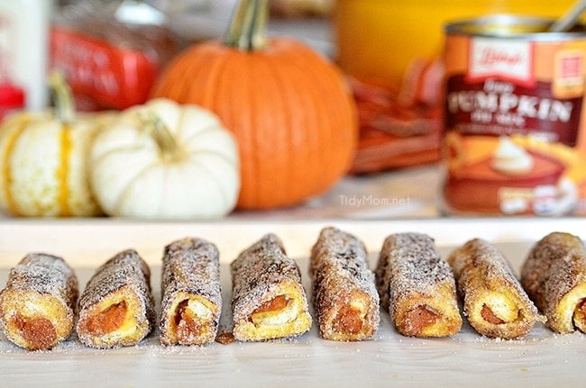 Walnut Pumpkin Pie French Toast Roll Ups. Recipe at cetcu.com