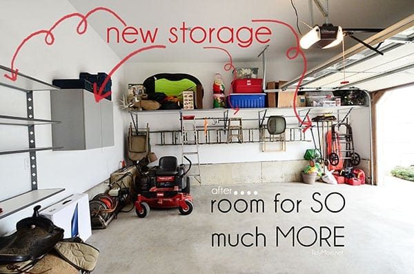 An organized garage using the Monkey Bars Garage Storage Systems at cetcu.com