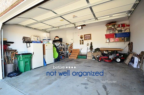 An organized garage using the Monkey Bars Garage Storage Systems at cetcu.com