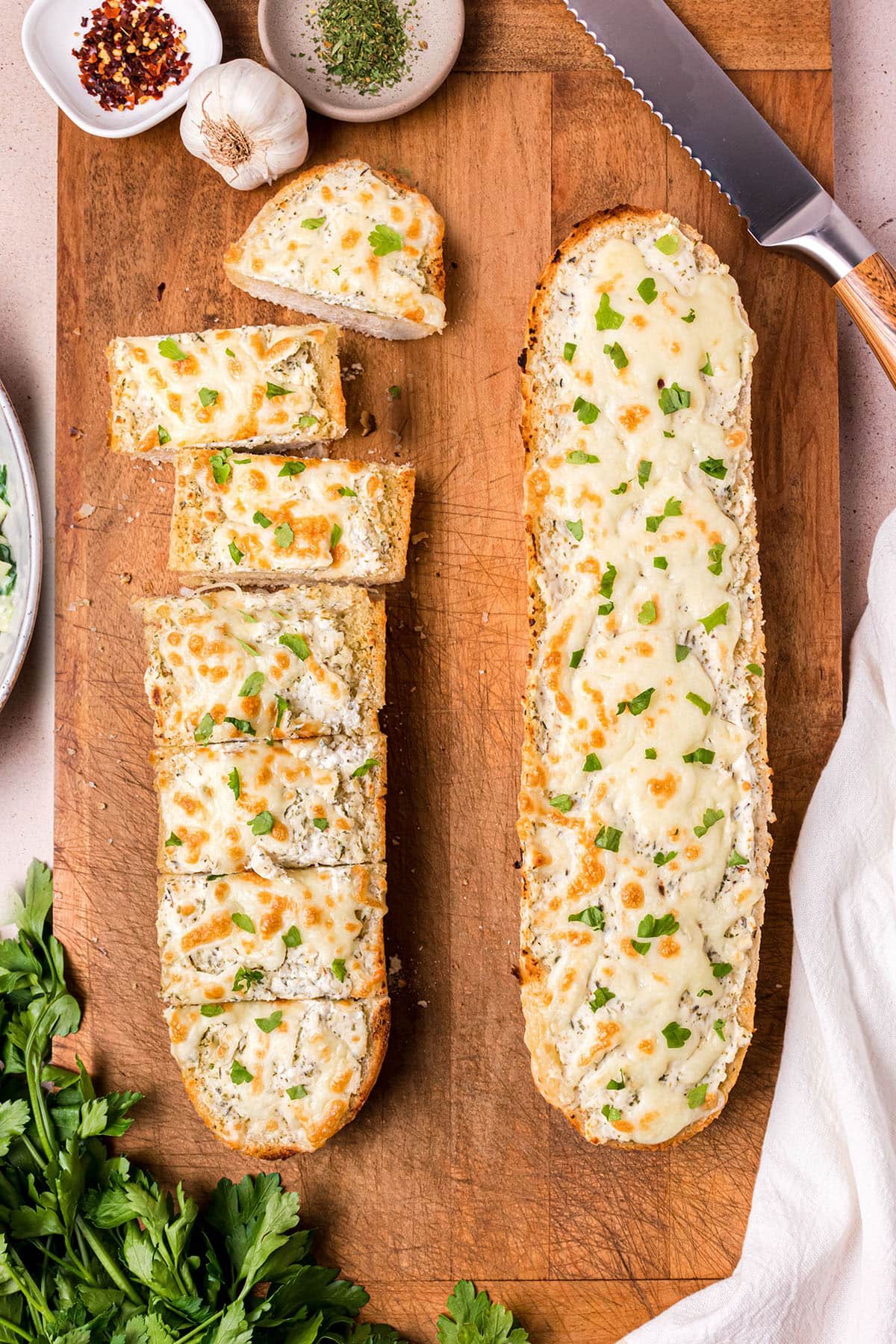 2 fresh baked loaves of Garlic Cheese Bread