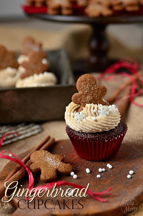Gingerbread Cupcakes for a {Virtual} Holiday Party