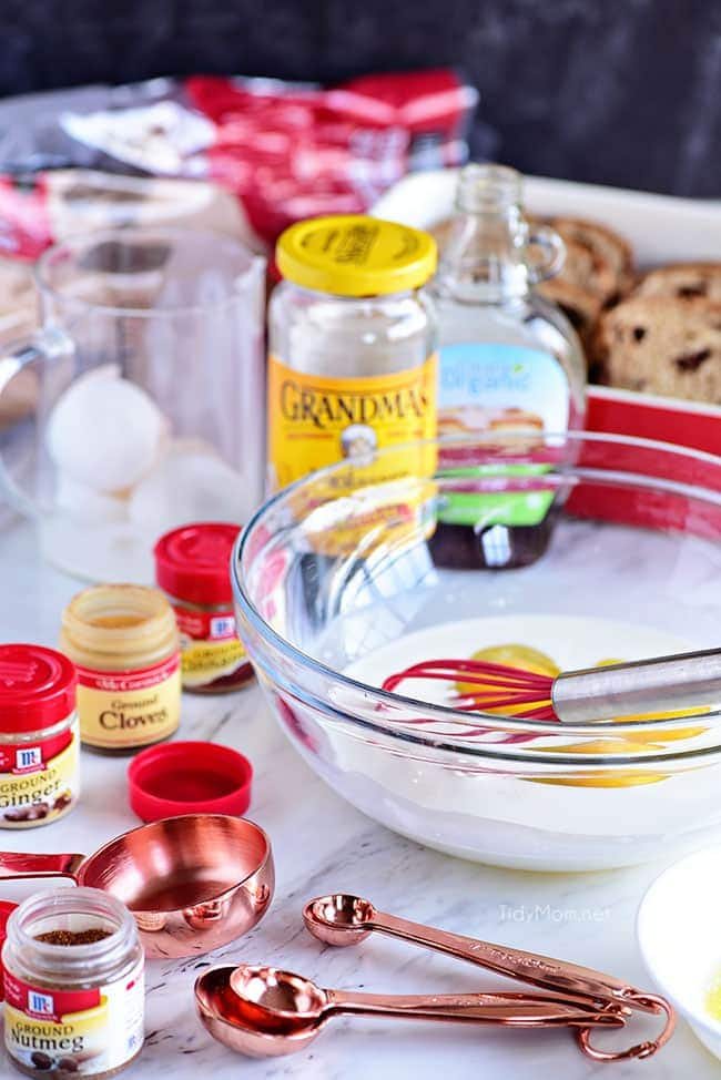Gingerbread French Toast ingredients