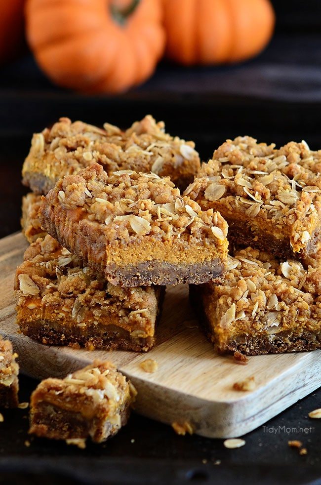 cut up pumpkin bars