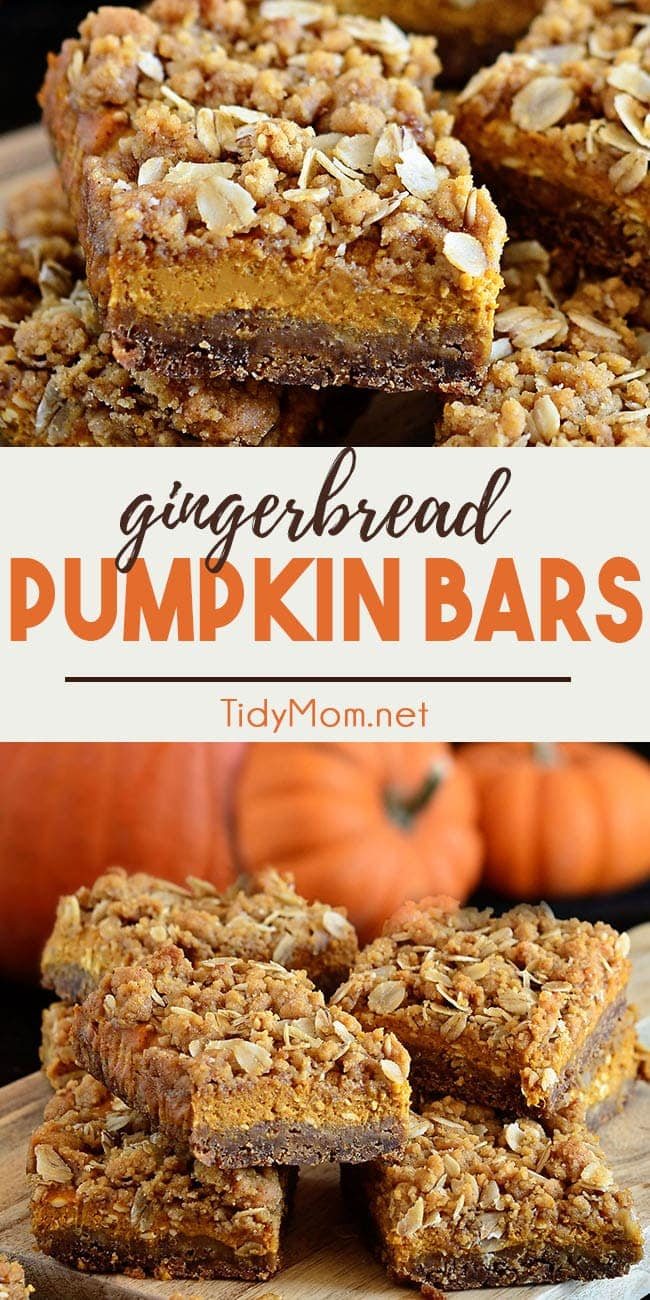 pumpkin bars with gingerbread crust